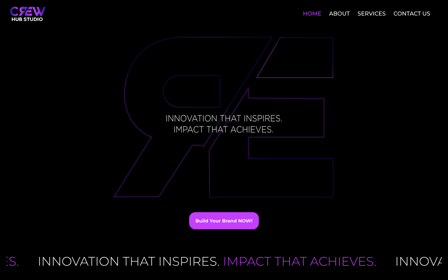 Crewhub Studio website screenshot: A portfolio and booking platform for a creative production studio that turned th