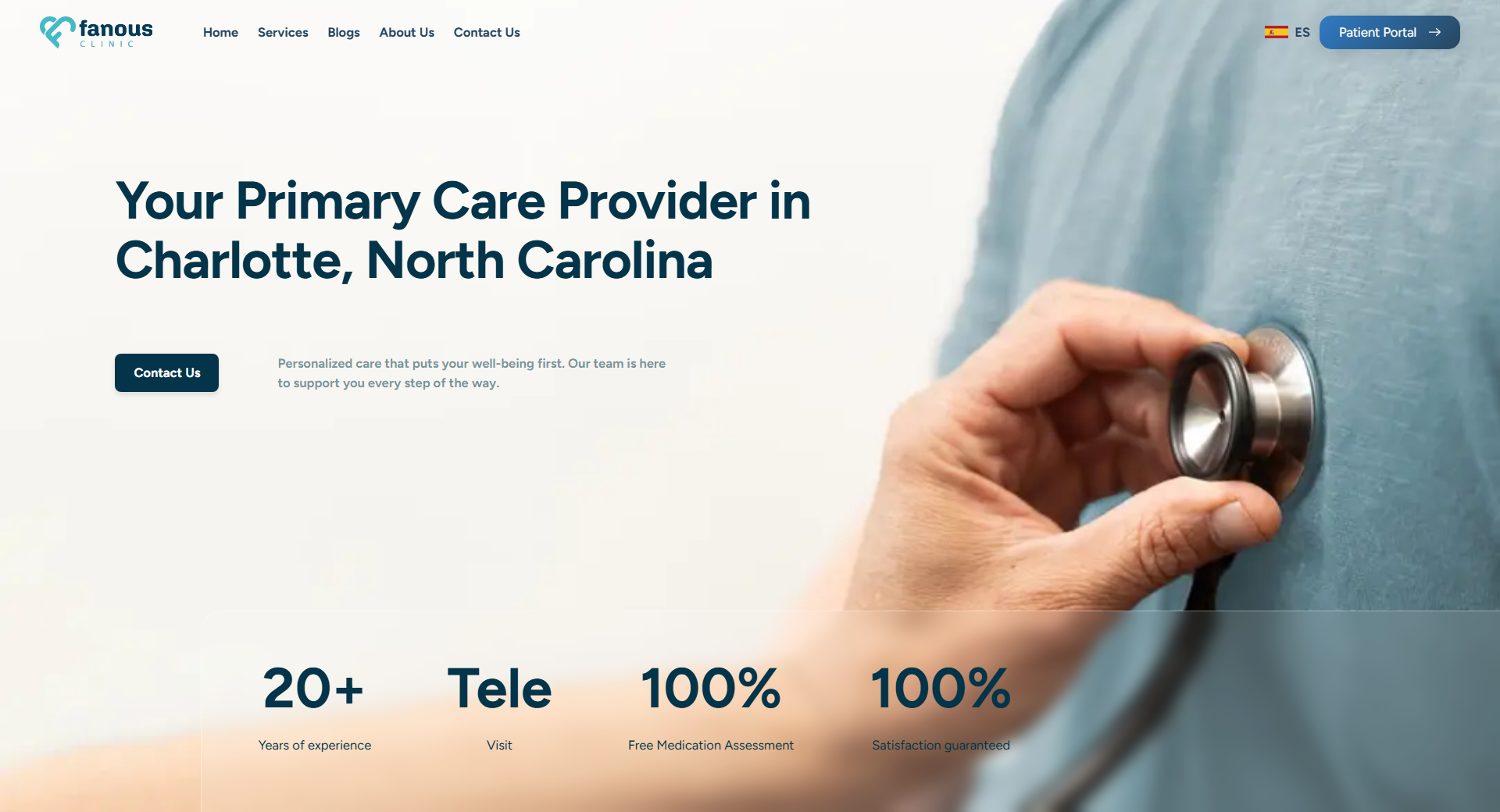 Fanous Clinic website design, screenshot 1