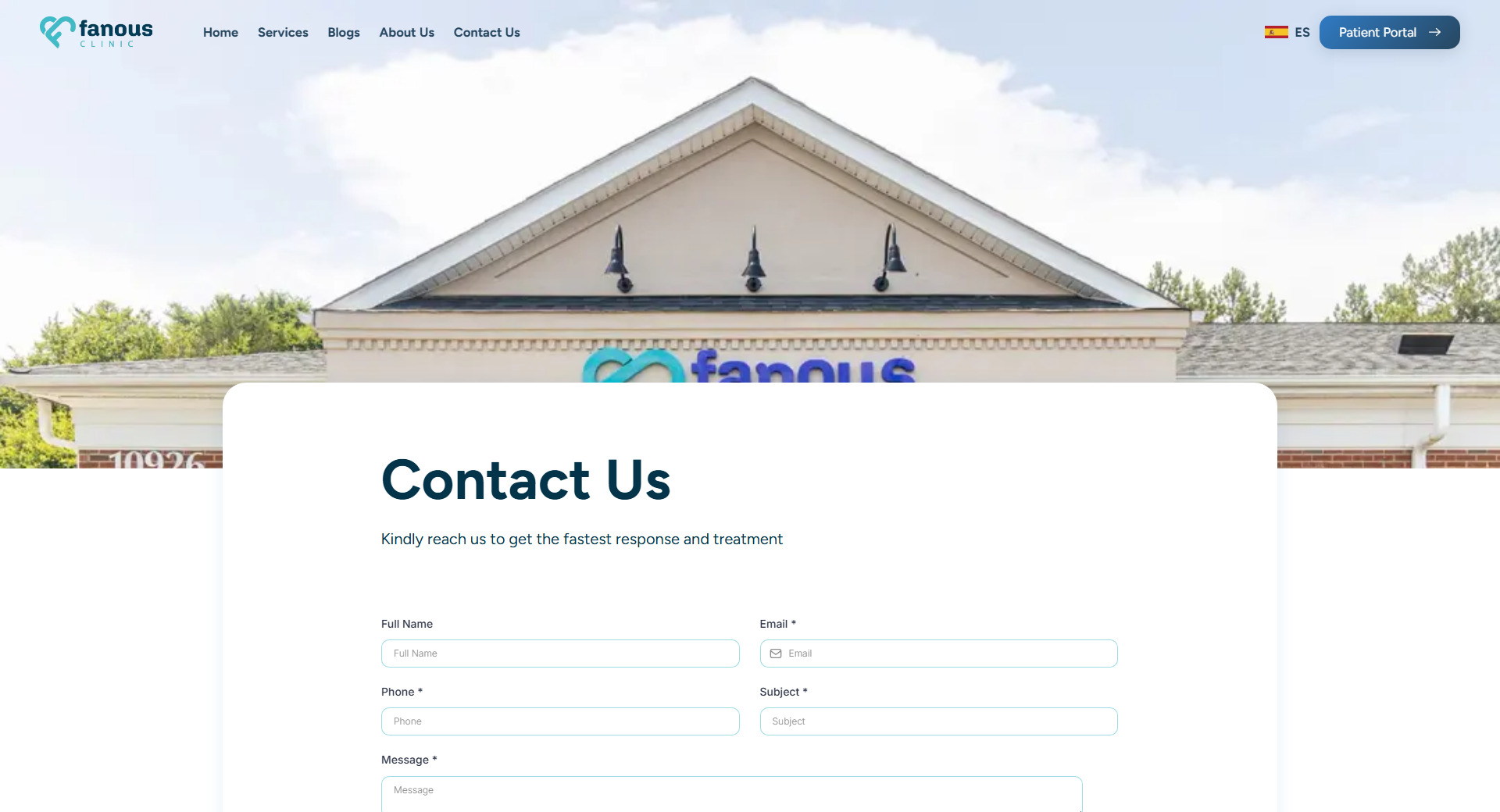 Fanous Clinic website design, screenshot 2