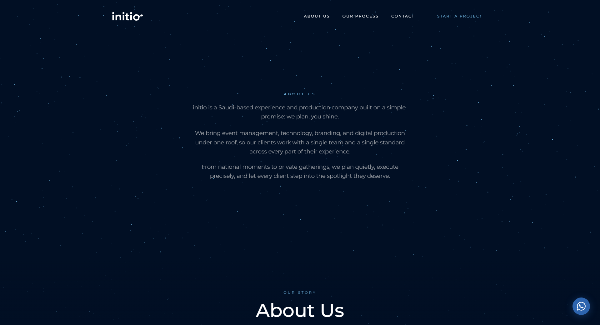 Initio website design, screenshot 2