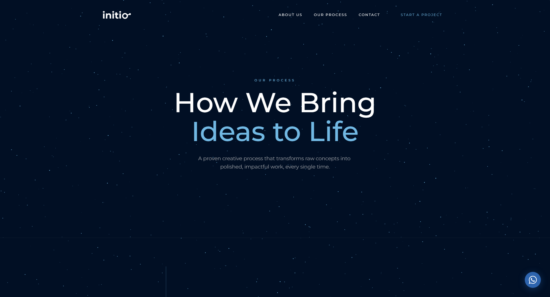 Initio website, full page view 1